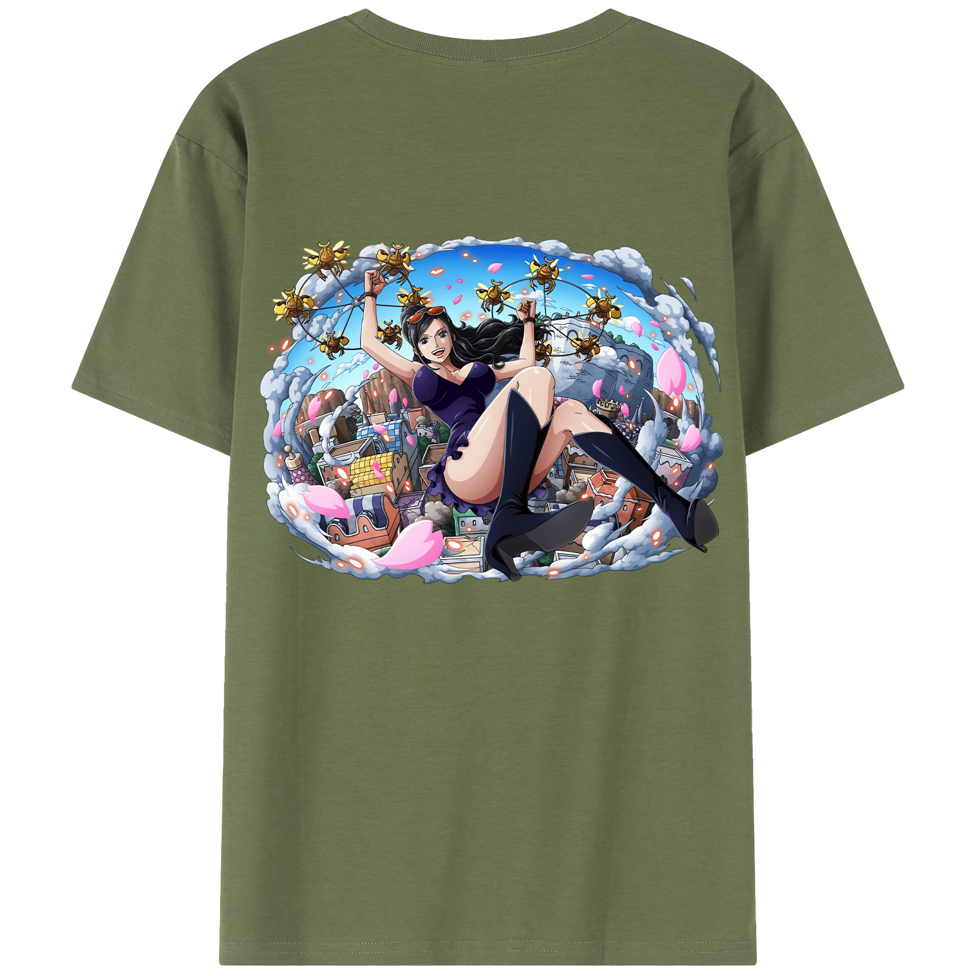 ワンピース ニコ・ロビン ONE PIECE Nico Robin 綿100％半袖Tシャツ（背面プリント）